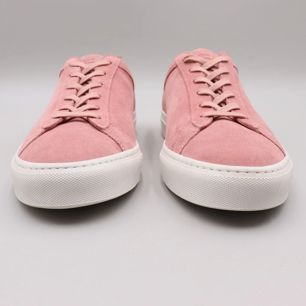 Koio Capri Pink Suede Low Top Sneakers Mens Size 10 US Casual Made in Italy